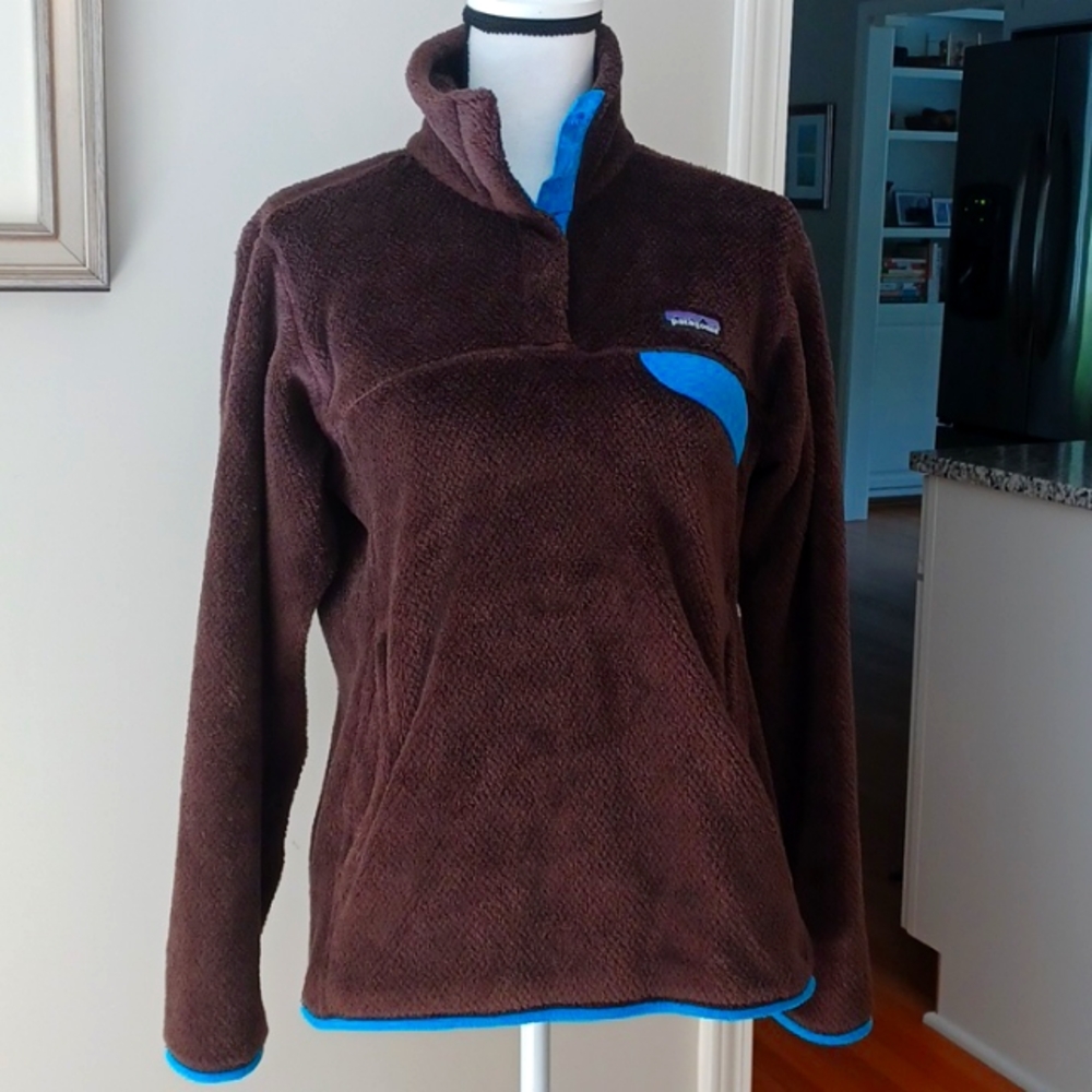 Patagonia Re-Tool Snap T Brown & Turquoise Fleece Women's M